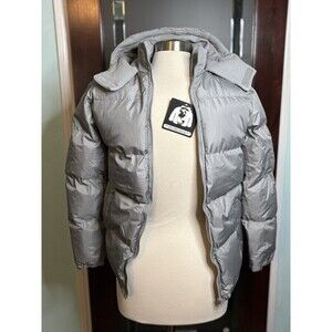 New The Warming Project Gray Puffer Coat Jacket Size 10 Child Large Retail $60
